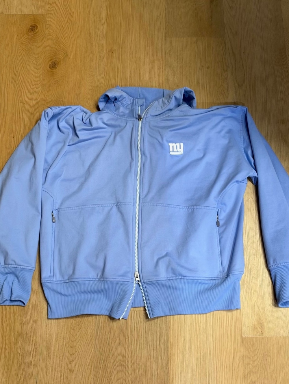Women’s New York Giants Cutter & Buck Full Zip Hooded Jacket Blue Size Large